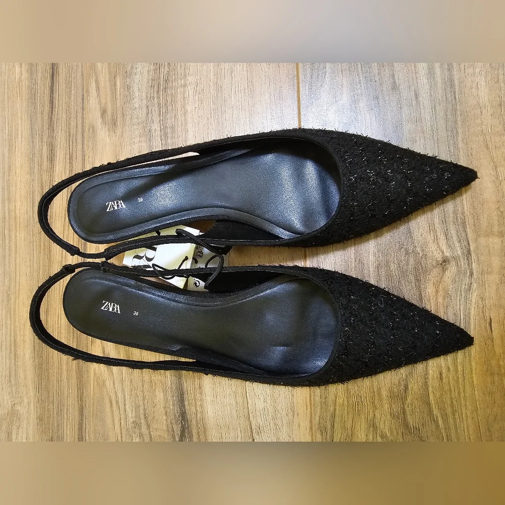 Zara SLINGBACK FABRIC HEELS - Picture 3 of 16